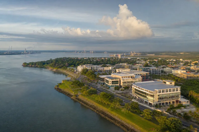 Promotional city visual representing Bintulu, Sarawak.