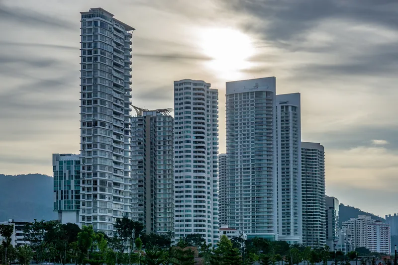 High-rise waterfront character along Gurney Drive, Penang