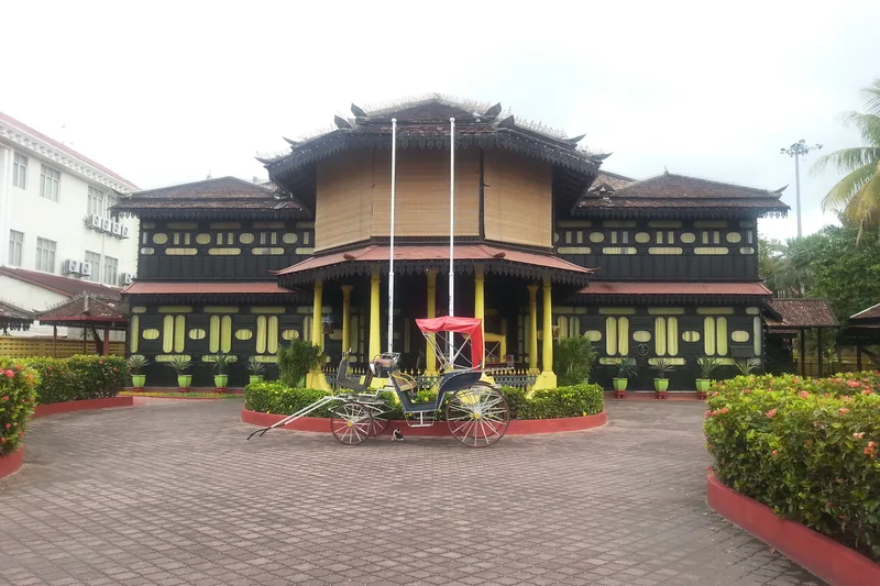 Traditional timber facade of Istana Jahar, Kota Bharu
