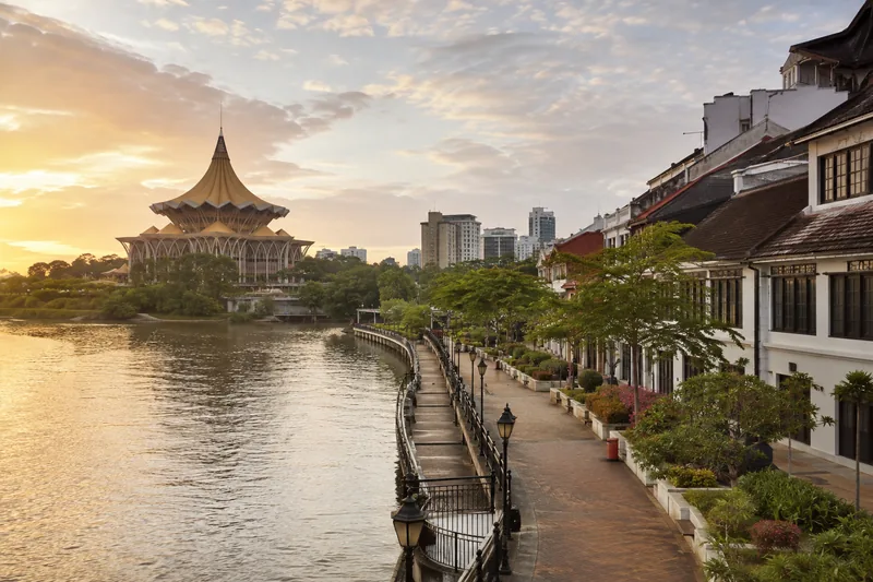 Promotional city visual representing Kuching, Sarawak.